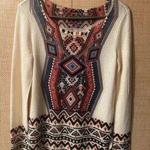 Bohemian Geometric Patterned Sweater